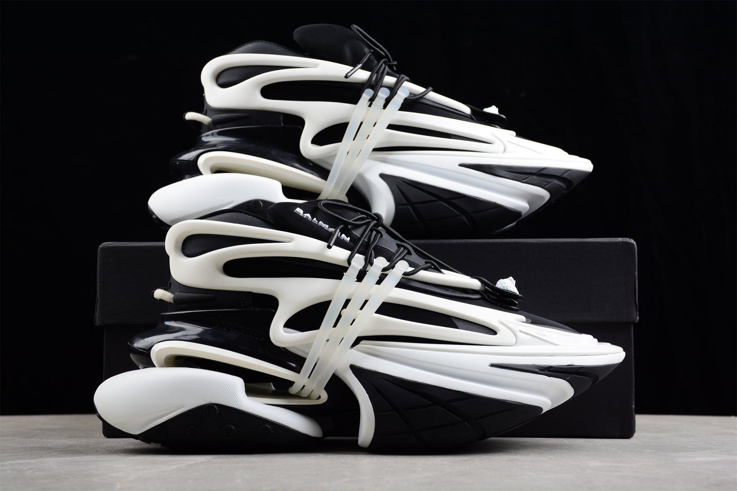 Balmain Unicorn Low-Top Sneakers in White/Black – Neoprene & Leather - Best Reps Website 2025