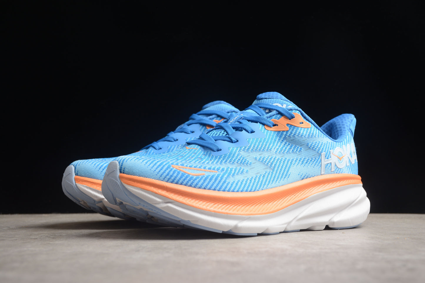 HOKA Clifton 9 in Blue/Orange - Best Reps Website 2025