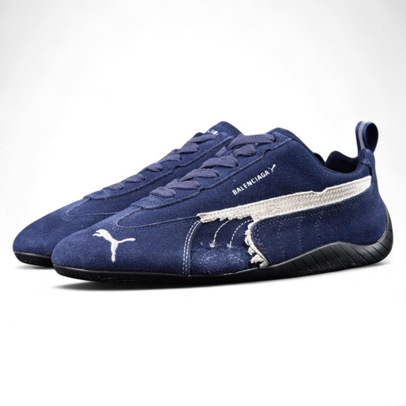 Balenciaga Speedcat Suede in Navy White Black