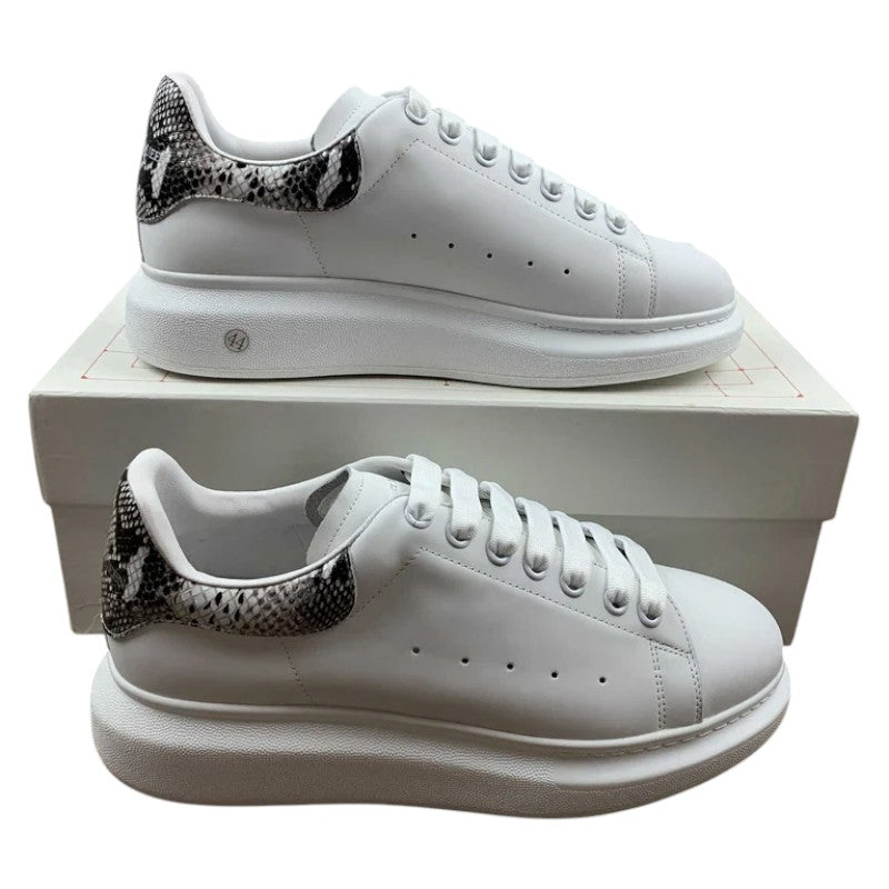 Alexander McQueen Oversized Sneakers – White with Python Print Heel
