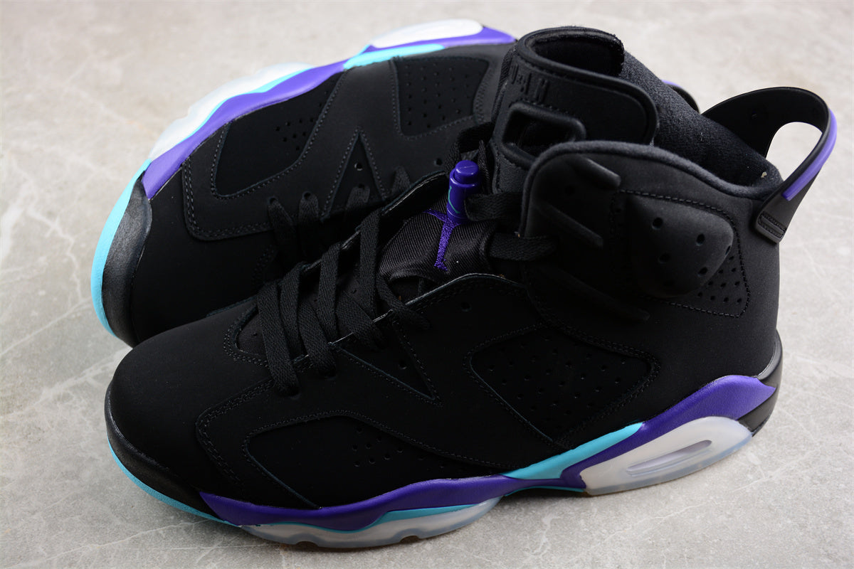 Air Jordan 6 Retro "Aqua" in black, bright concord