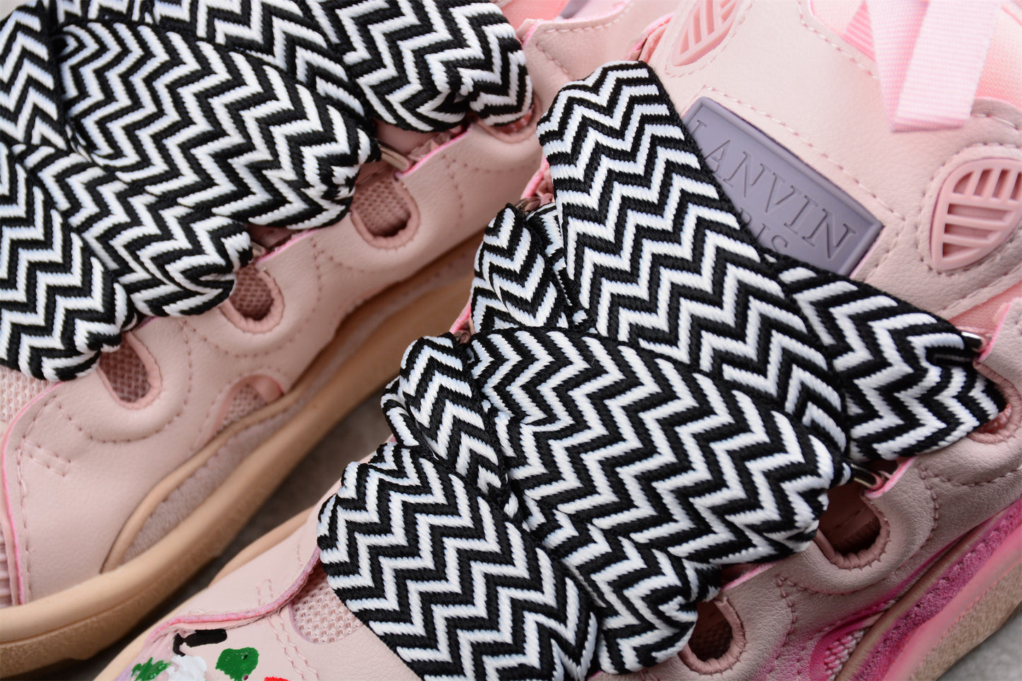 Gallery Dept. x Lanvin Curb Light Sneakers 'Paint Drip – Pale Pink' - Best Reps Website 2025