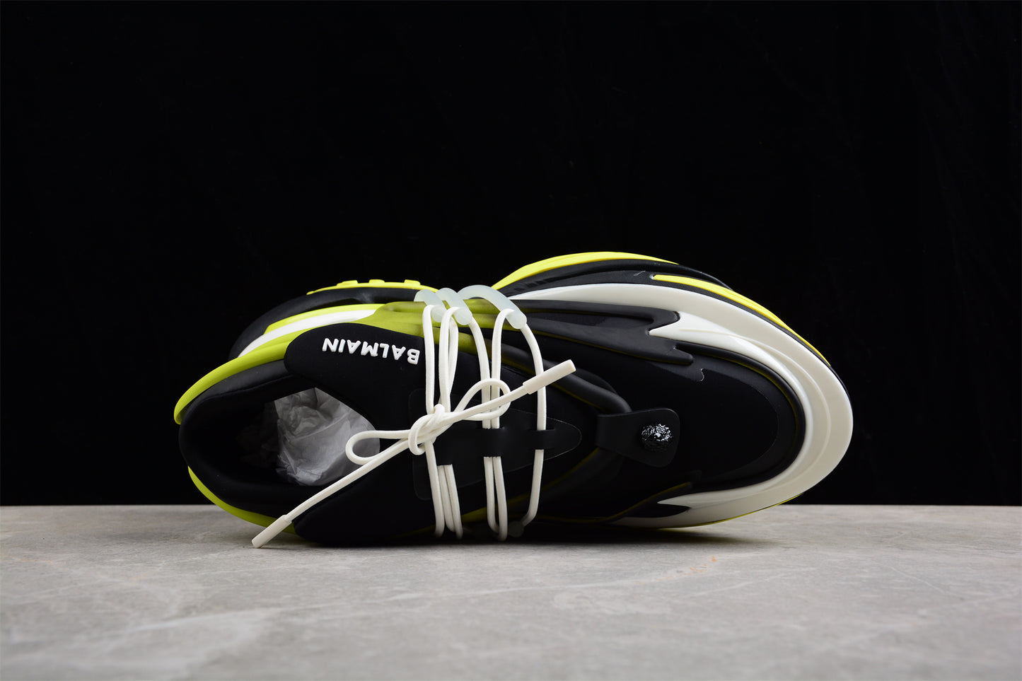 Balmain Unicorn Low-Top Sneakers in Black/Yellow – Neoprene &amp; Leather - Best Reps Website 2025