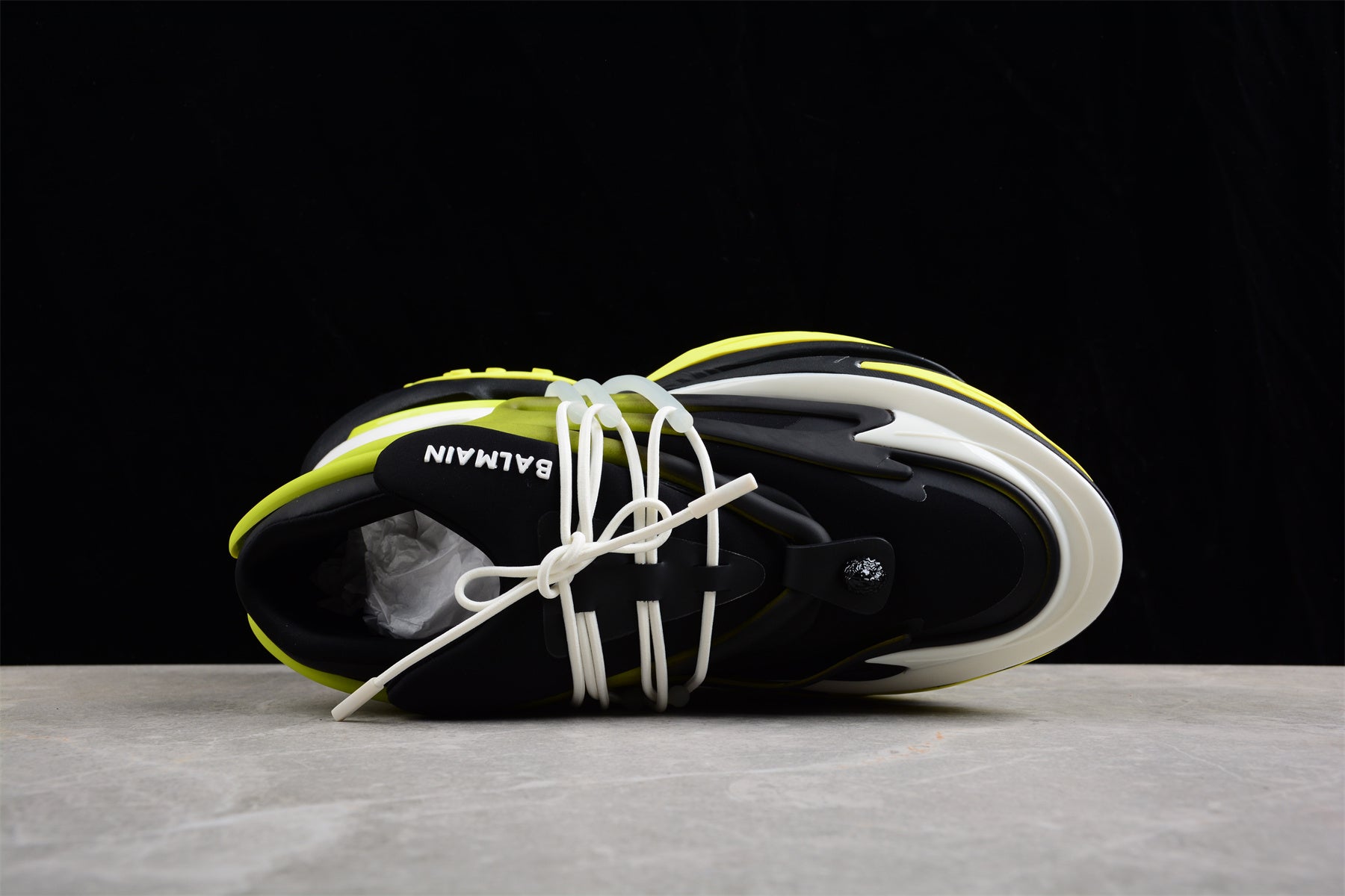 Balmain Unicorn Low-Top Sneakers in Black/Yellow – Neoprene &amp; Leather - Best Reps Website 2025