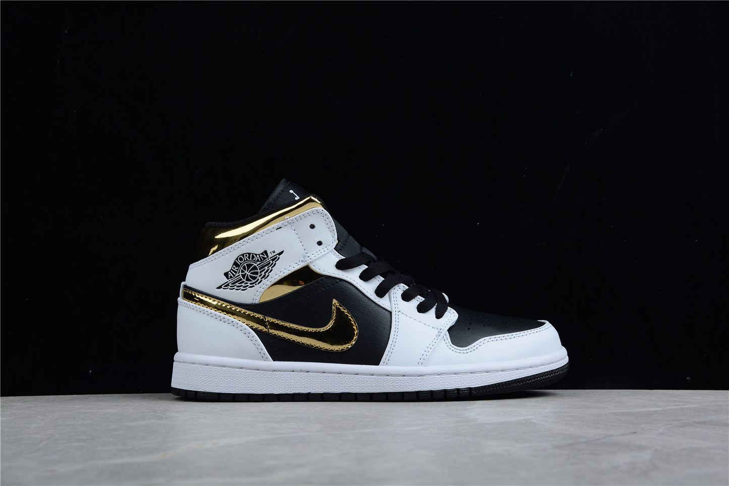 Nike Air Jordan 1 Mid GS White Gold Black - Best Reps Website 2025