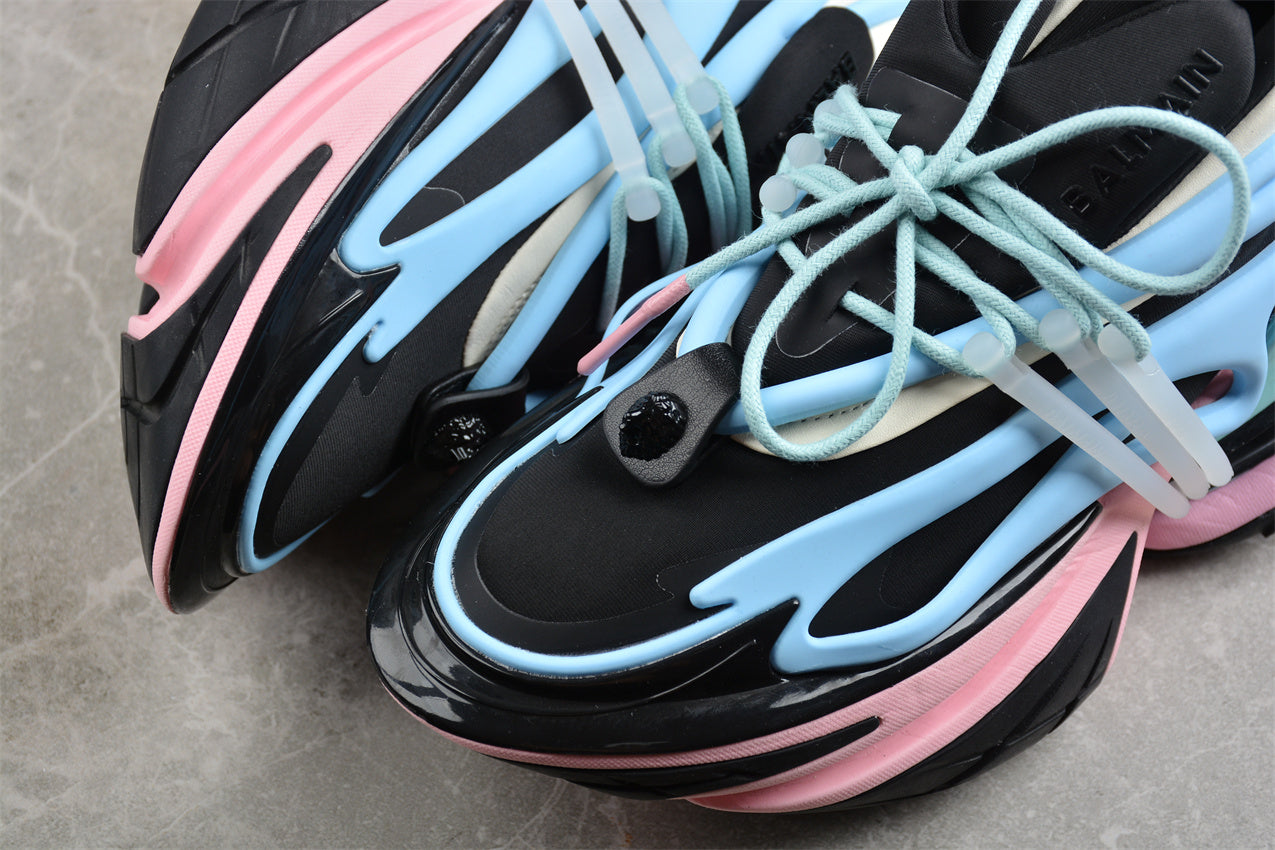 Balmain Unicorn Sneakers Black Sky Blue – Neoprene &amp; Leather - Best Reps Website 2025