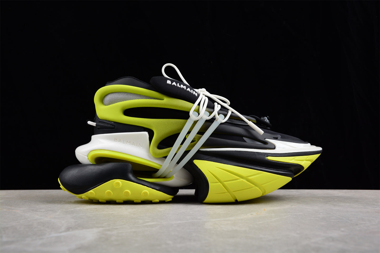 Balmain Unicorn Low-Top Sneakers in Black/Yellow – Neoprene &amp; Leather - Best Reps Website 2025
