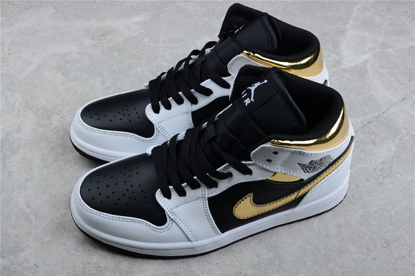 Nike Air Jordan 1 Mid GS White Gold Black - Best Reps Website 2025