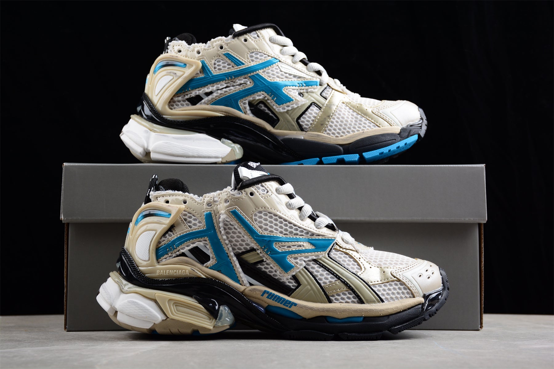 Balenciaga Runner – White/Beige/Blue - Best Reps Website 2025