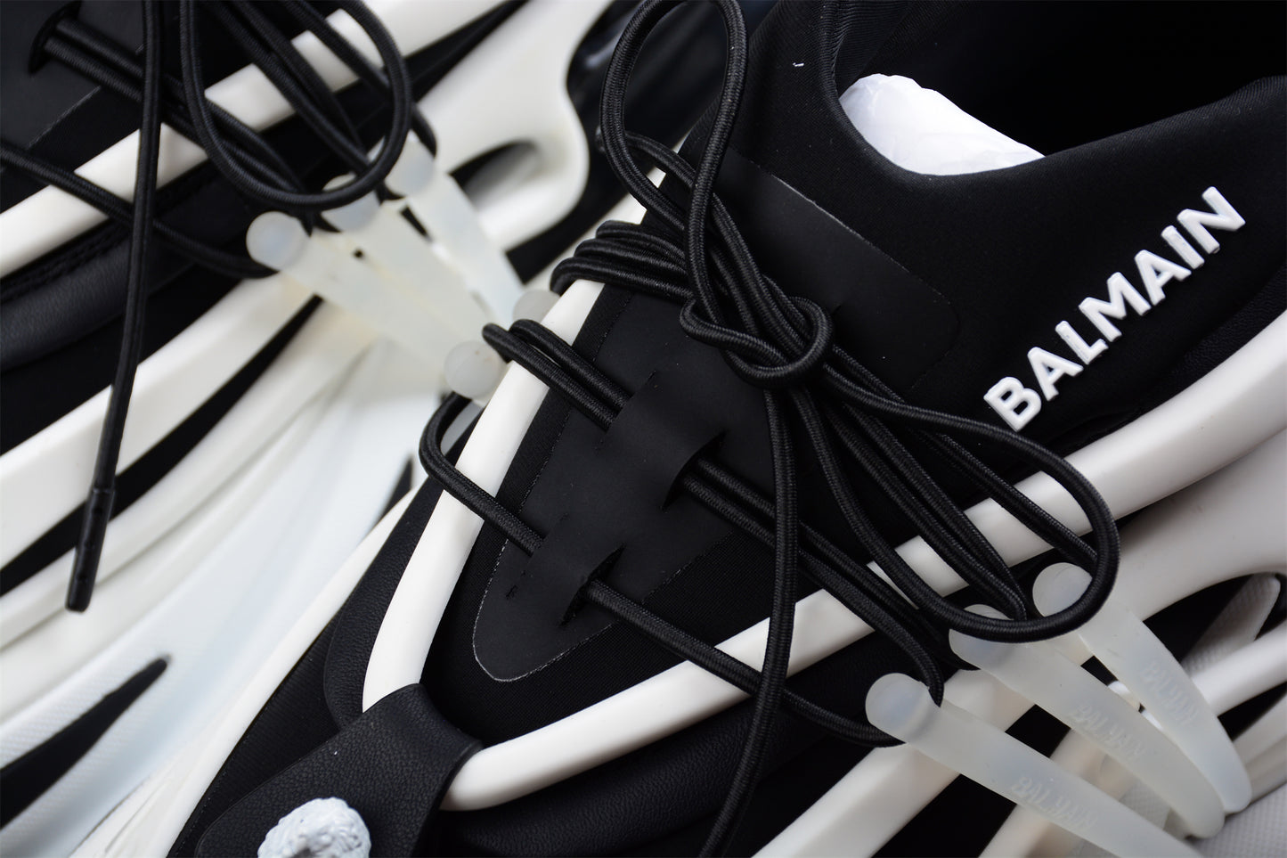 Balmain Unicorn Low-Top Sneakers in White/Black – Neoprene &amp; Leather - Best Reps Website 2025