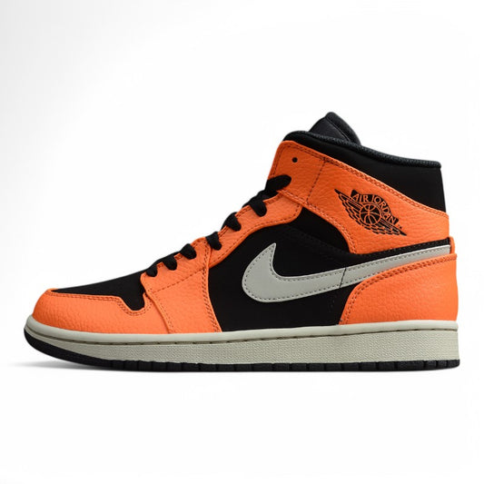 Air Jordan 1 Mid "Black Light Bone Orange"