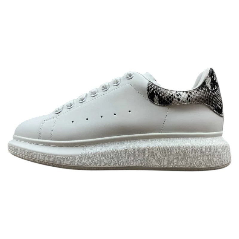 Alexander McQueen Oversized Sneakers – White with Python Print Heel