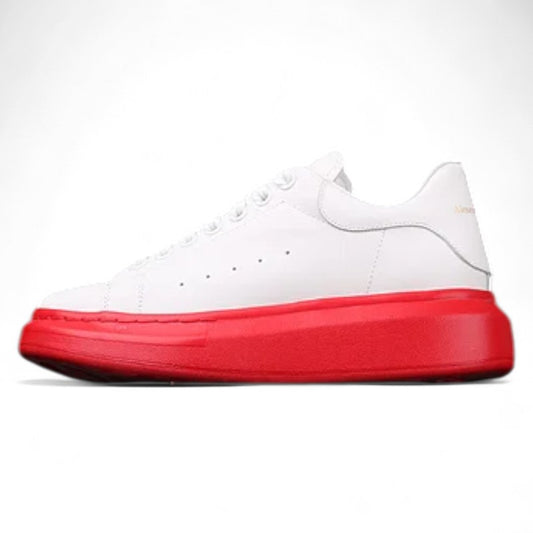 Alexander McQueen Oversized Sneakers – White with Red Sole