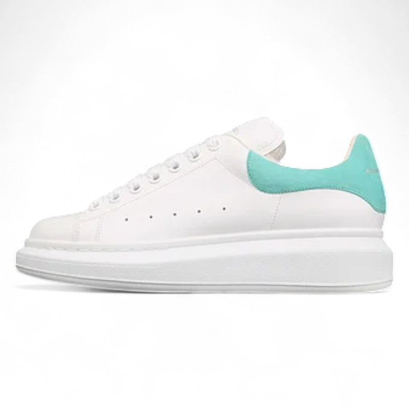 Alexander McQueen Oversized Sneakers – White with Teal Heel Tab