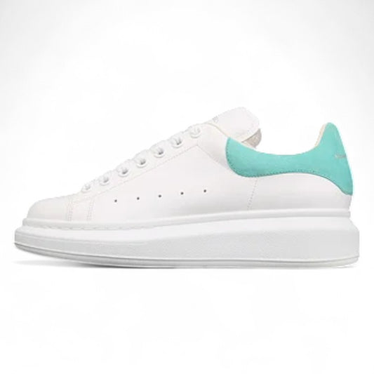 Alexander McQueen Oversized Sneakers – White with Teal Heel Tab