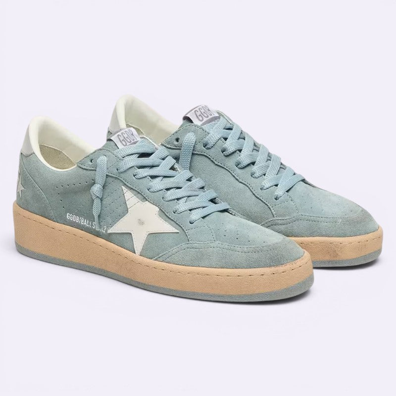Ball Star Light Blue Suede Sneakers (Women)