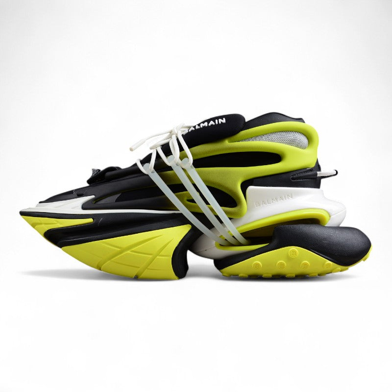 Balmain Unicorn Low-Top Sneakers in Black/Yellow – Neoprene &amp; Leather - Best Reps Website 2025