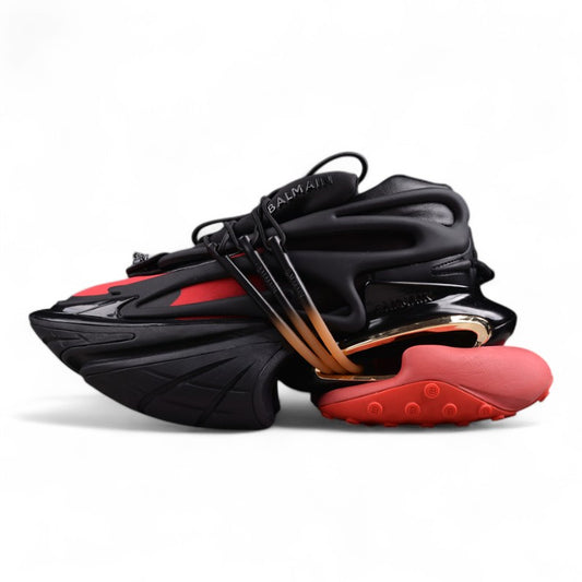 Balmain Unicorn Sneakers Light Black/Red – Neoprene &amp; Leather - Best Reps Website 2025