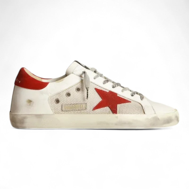 The White Super-Star sneakers in leather with a red star 
