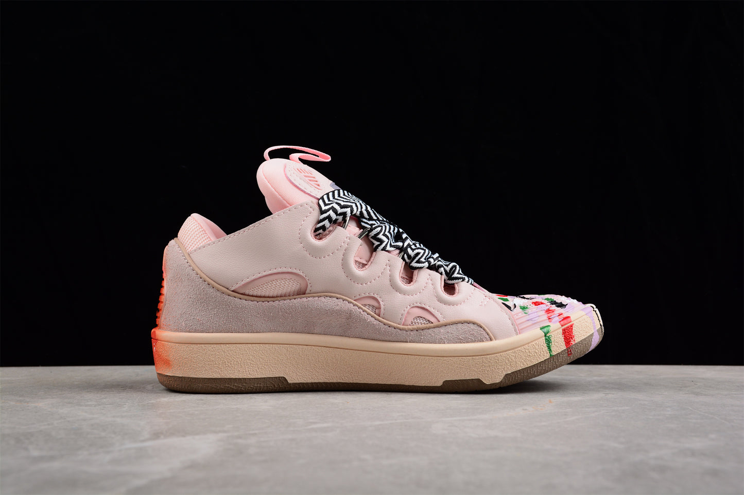 Gallery Dept. x Lanvin Curb Light Sneakers 'Paint Drip – Pale Pink' - Best Reps Website 2025