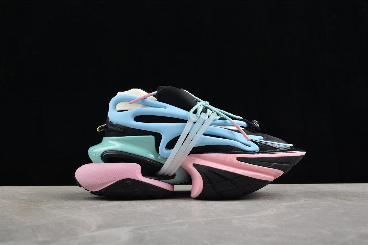 Balmain Unicorn Sneakers Black Sky Blue – Neoprene &amp; Leather - Best Reps Website 2025