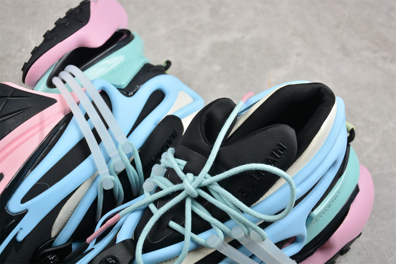 Balmain Unicorn Sneakers Black Sky Blue – Neoprene &amp; Leather - Best Reps Website 2025