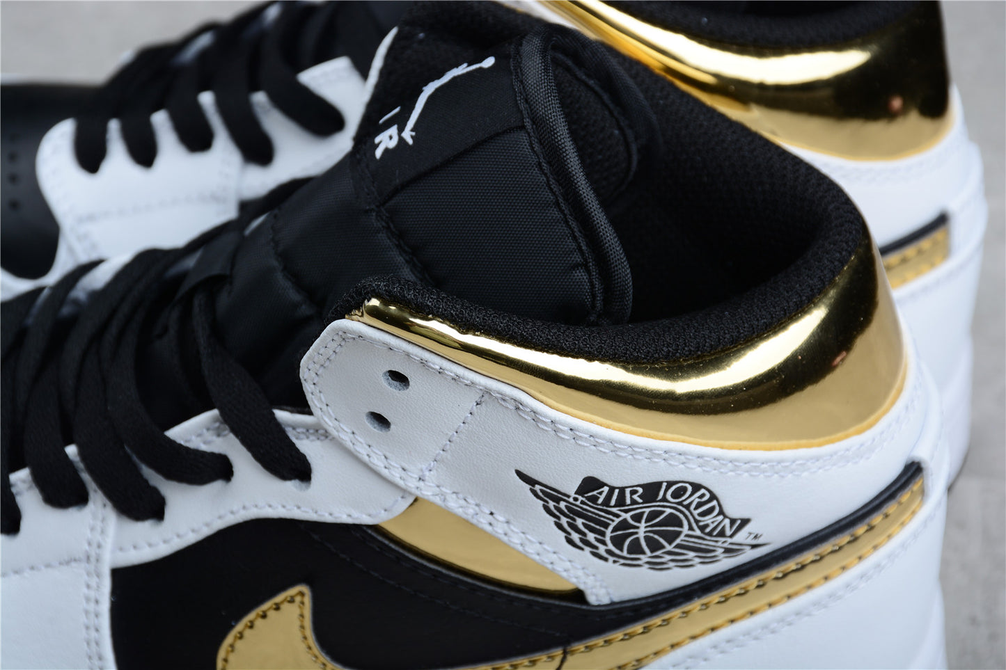 Nike Air Jordan 1 Mid GS White Gold Black - Best Reps Website 2025