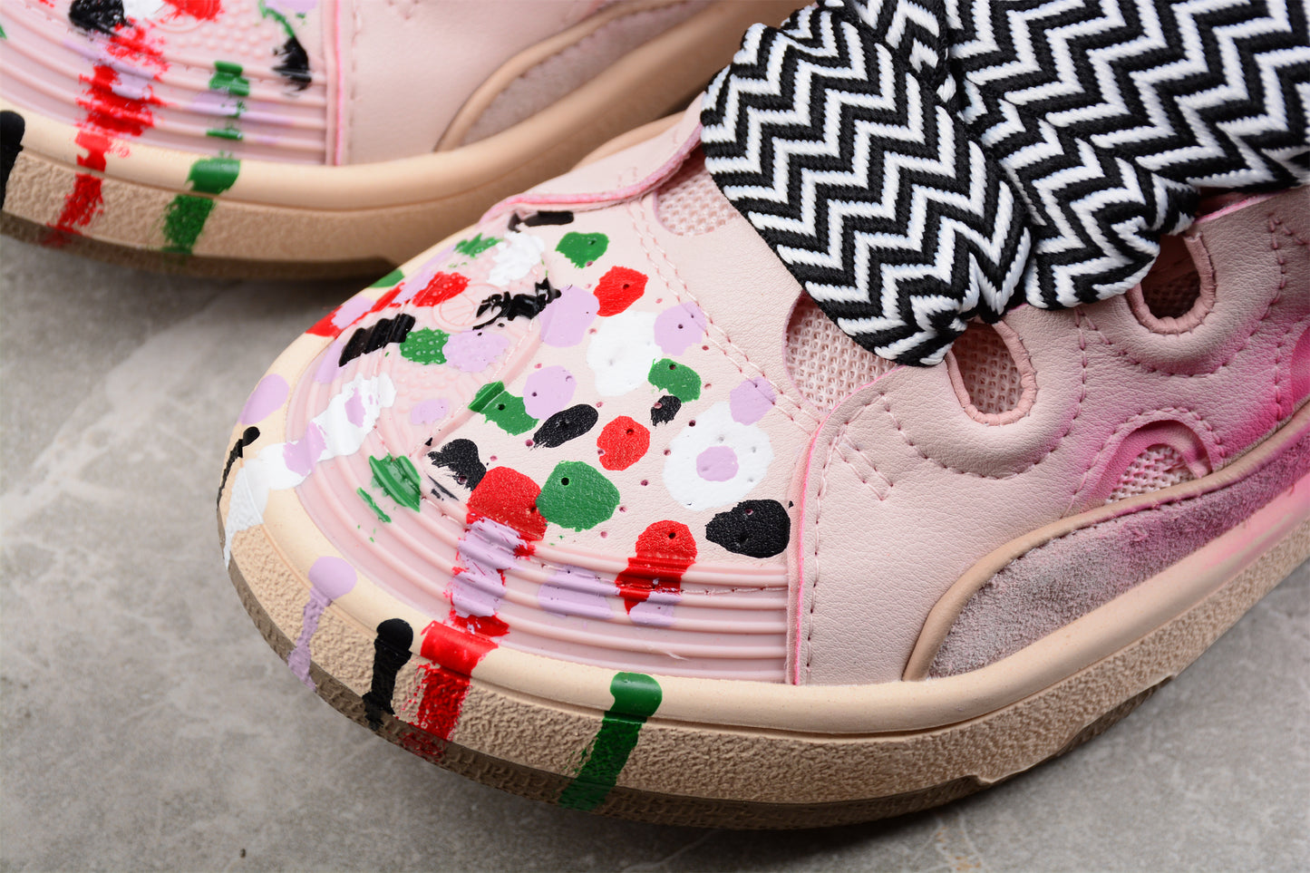 Gallery Dept. x Lanvin Curb Light Sneakers 'Paint Drip – Pale Pink' - Best Reps Website 2025