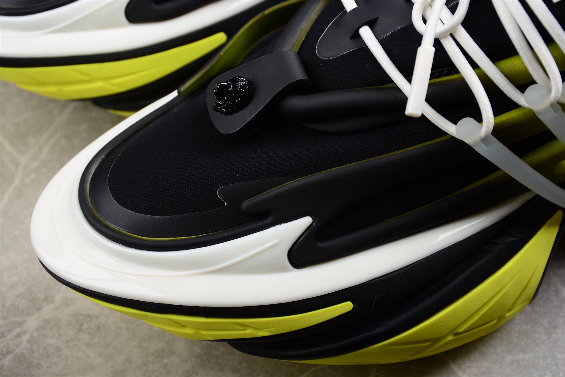 Balmain Unicorn Low-Top Sneakers in Black/Yellow – Neoprene &amp; Leather - Best Reps Website 2025