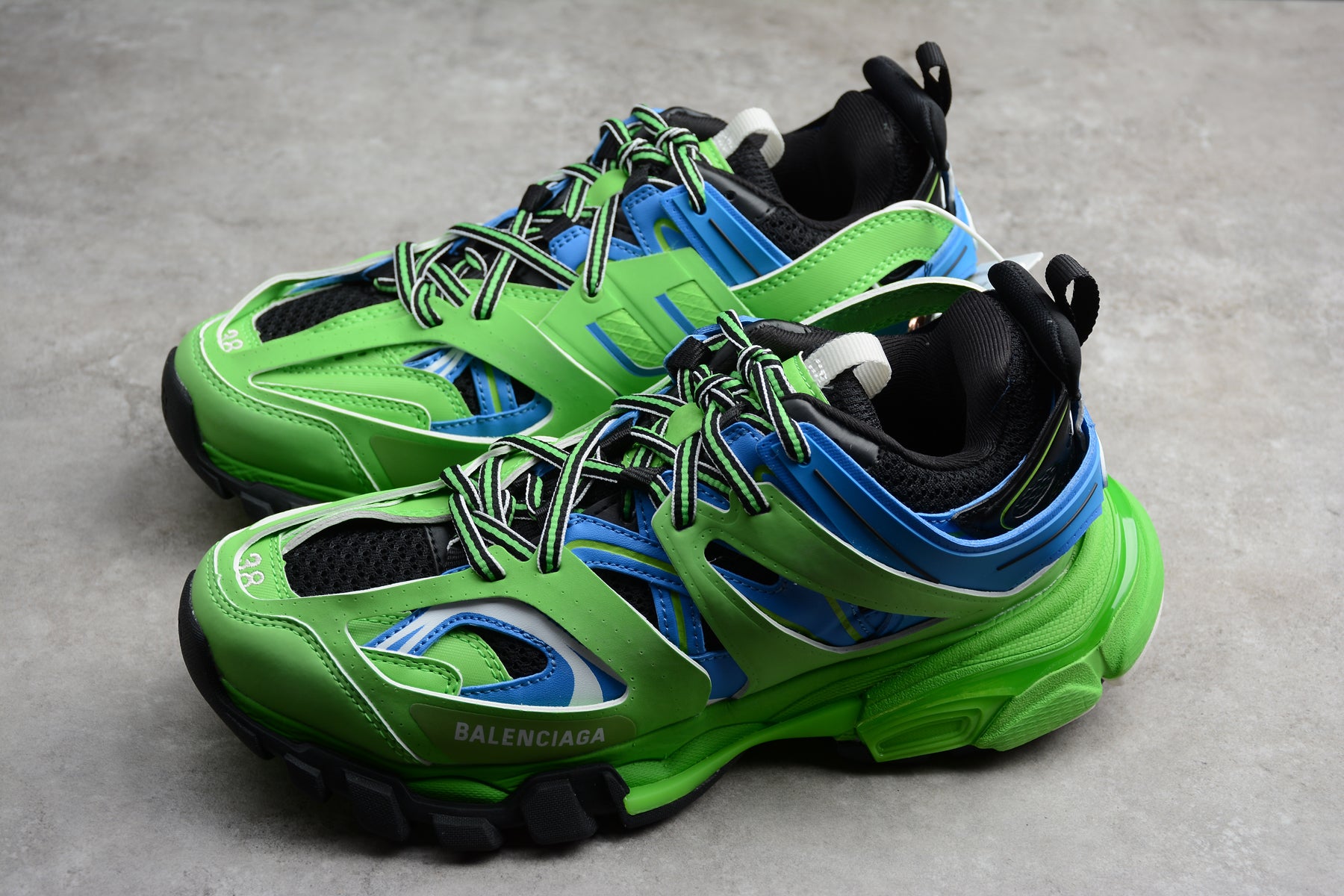  Balenciaga Track Low Sneakers in Blue/Green 