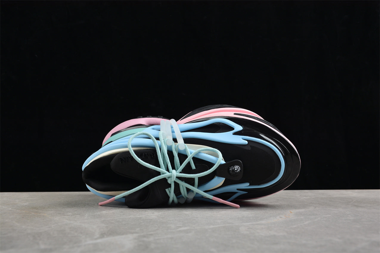 Balmain Unicorn Sneakers Black Sky Blue – Neoprene &amp; Leather - Best Reps Website 2025