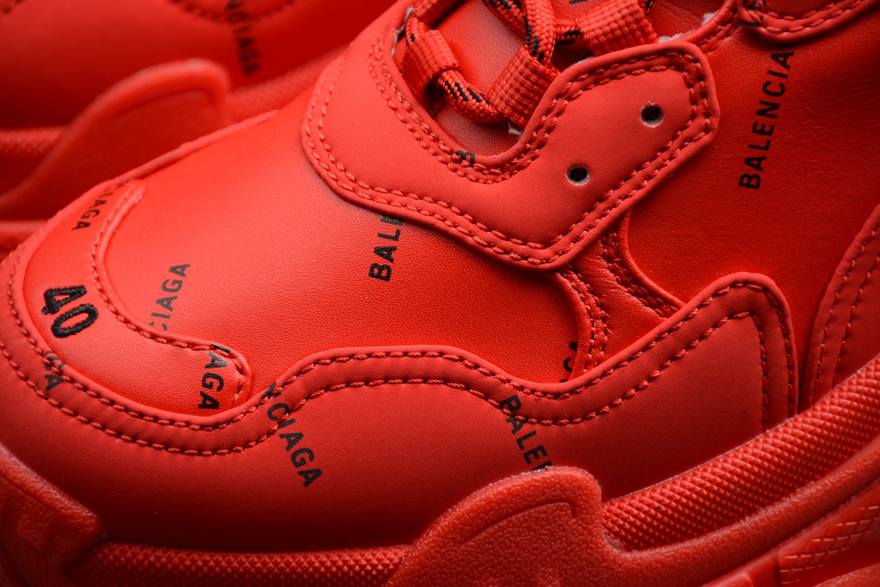 Balenciaga Triple S – Allover Logo Red - Best Reps Website 2025