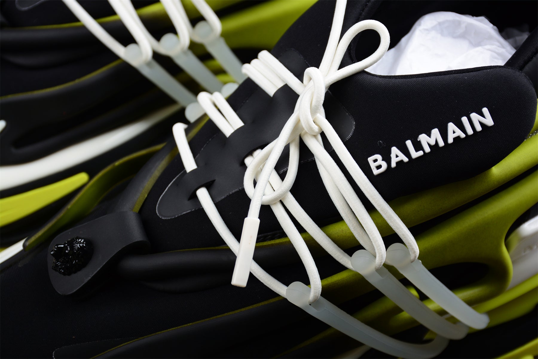 Balmain Unicorn Low-Top Sneakers in Black/Yellow – Neoprene &amp; Leather - Best Reps Website 2025