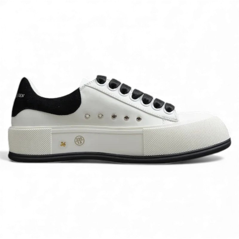 Alexander McQueen Vulcanized Low-Top Sneakers – Black &White