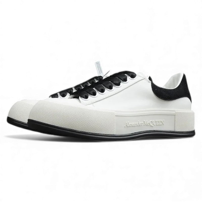 Alexander McQueen Vulcanized Low-Top Sneakers – Black &White