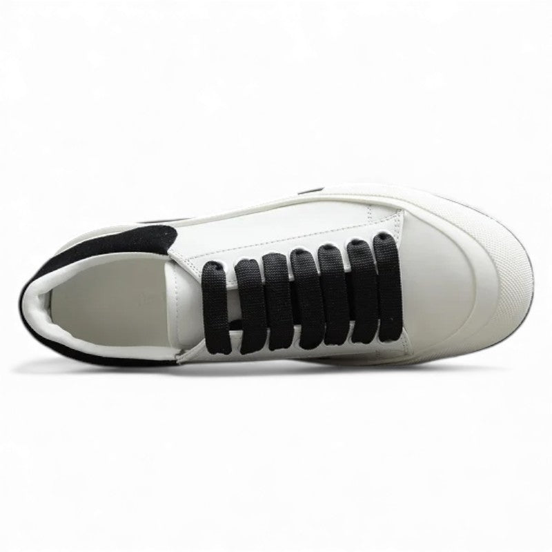 Alexander McQueen Vulcanized Low-Top Sneakers – Black &White