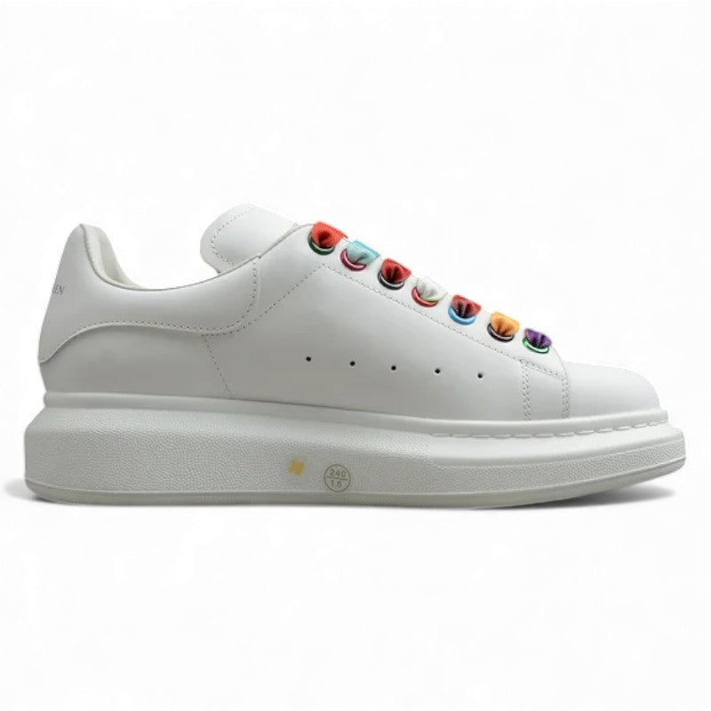 Alexander McQueen Oversized Sneakers – White with Rainbow Eyelets