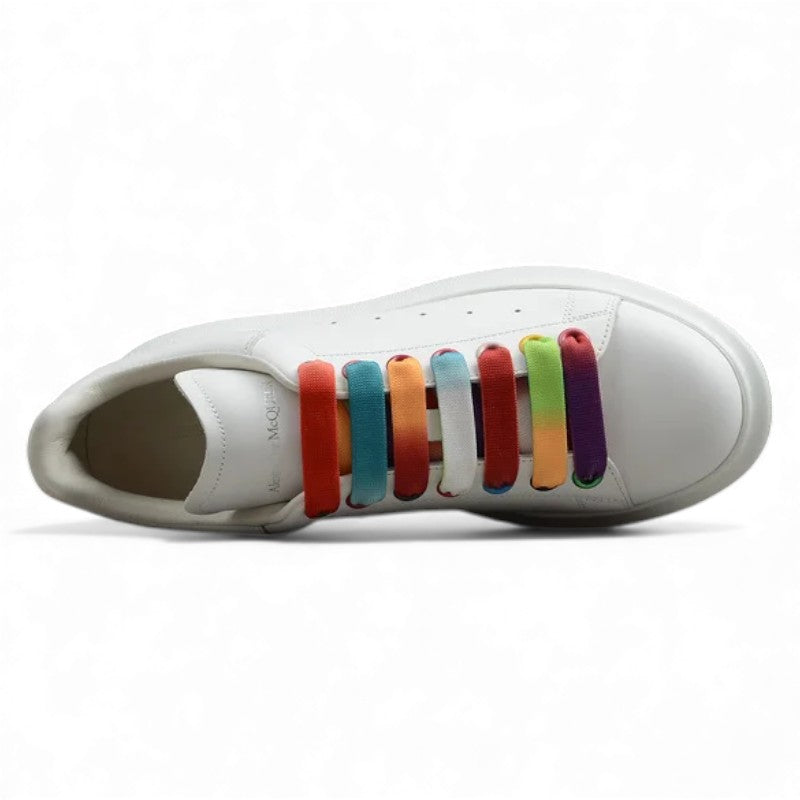 Alexander McQueen Oversized Sneakers – White with Rainbow Eyelets