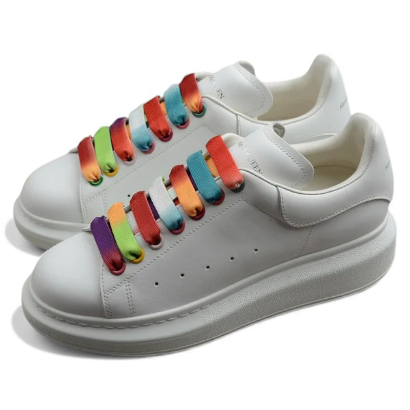 Alexander McQueen Oversized Sneakers – White with Rainbow Eyelets