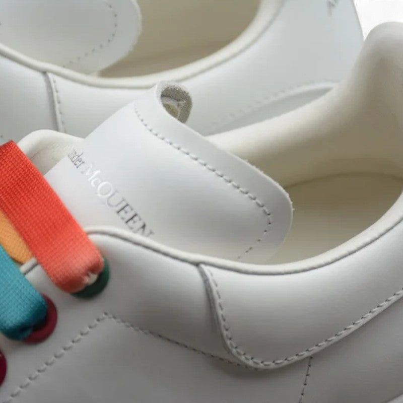 Alexander McQueen Oversized Sneakers – White with Rainbow Eyelets