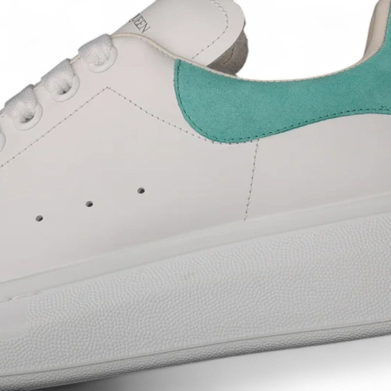 Alexander McQueen Oversized Sneakers – White with Teal Heel Tab