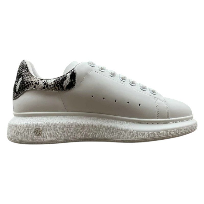 Alexander McQueen Oversized Sneakers – White with Python Print Heel