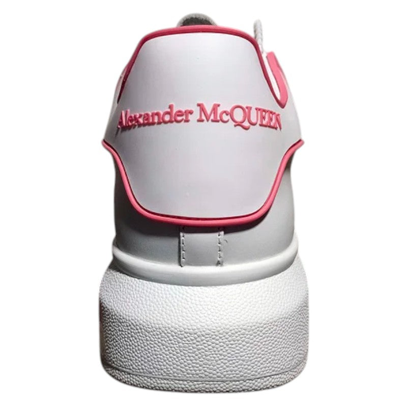 Alexander McQueen Oversized Sneakers – White with Pink Heel and Laces