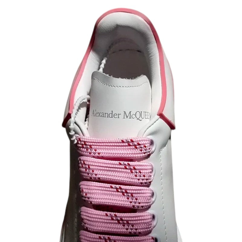 Alexander McQueen Oversized Sneakers – White with Pink Heel and Laces