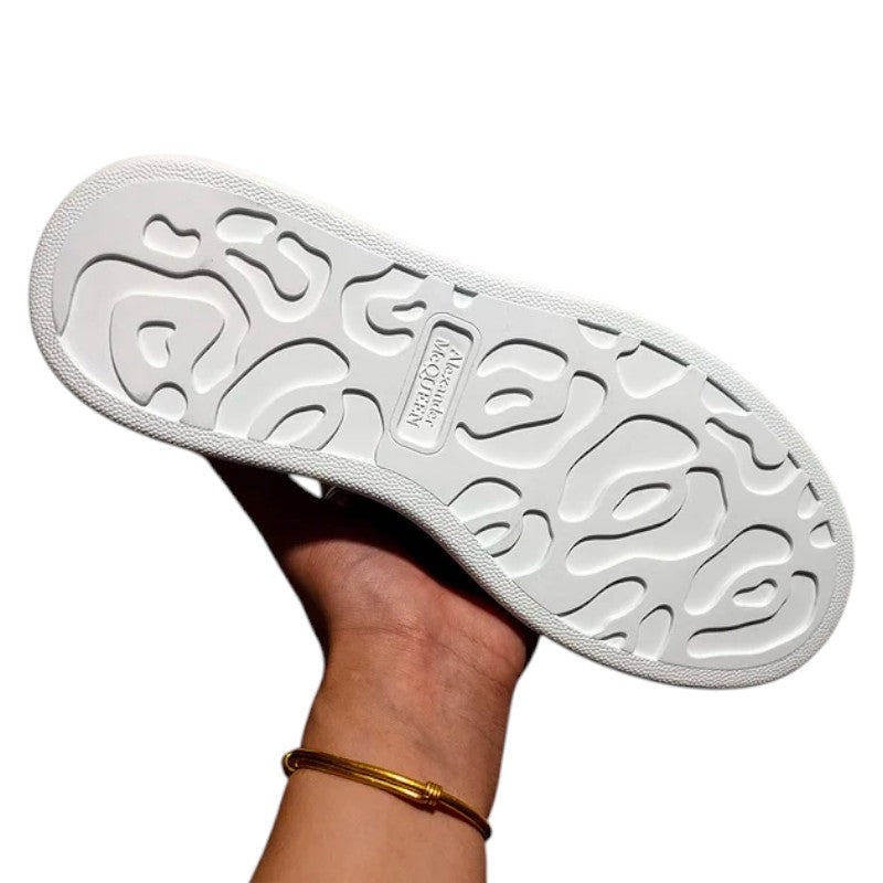 Alexander McQueen Oversized Sneakers – White with Pink Heel and Laces