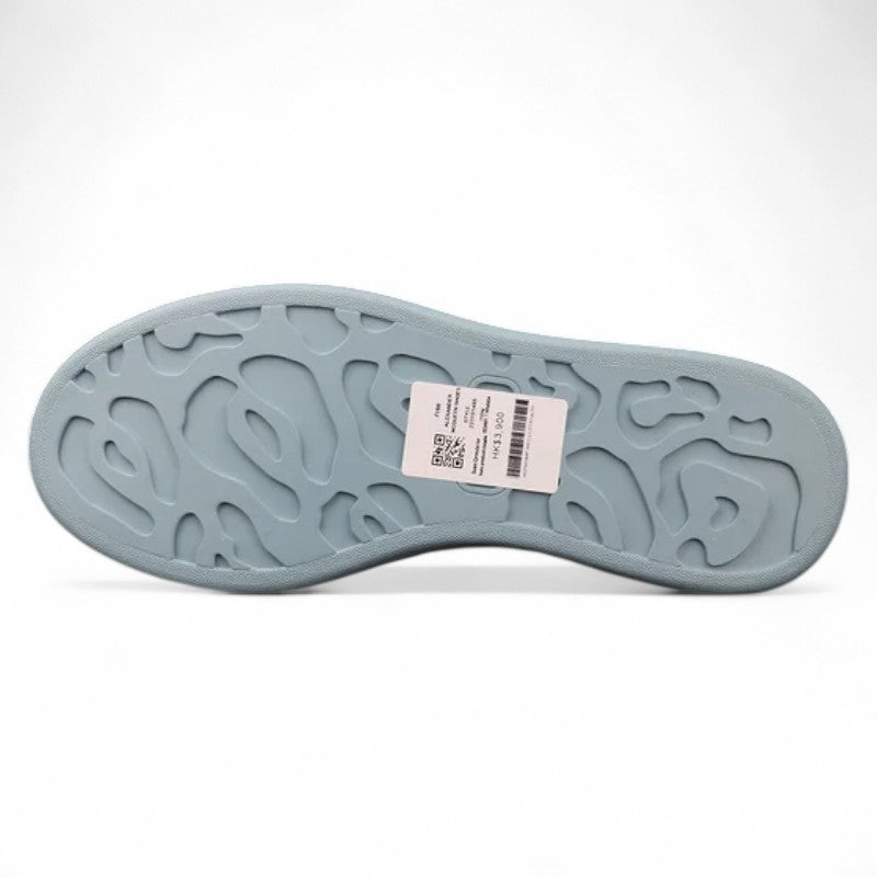  Alexander McQueen Oversized Sneakers – White with Sky Blue Sole 