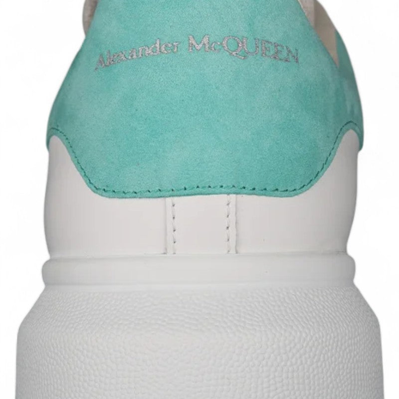 Alexander McQueen Oversized Sneakers – White with Teal Heel Tab