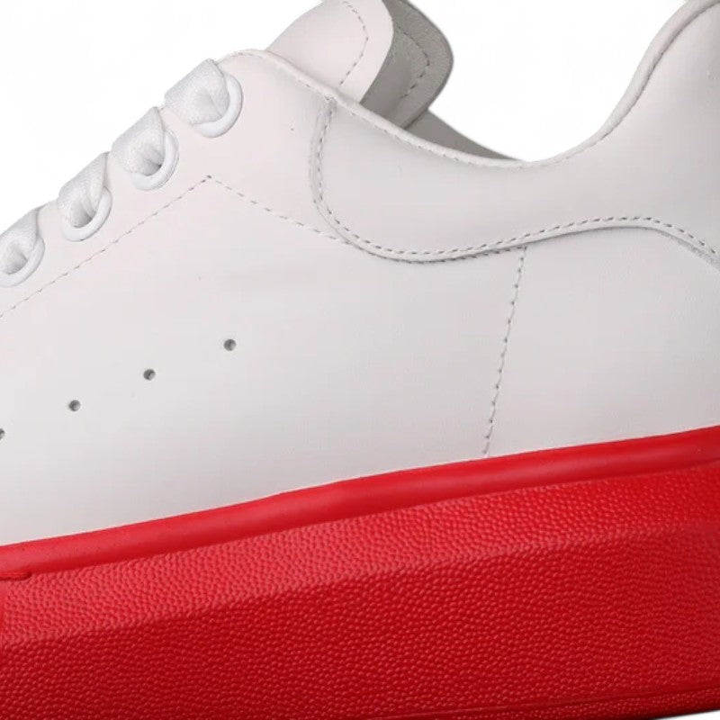 Alexander McQueen Oversized Sneakers – White with Red Sole