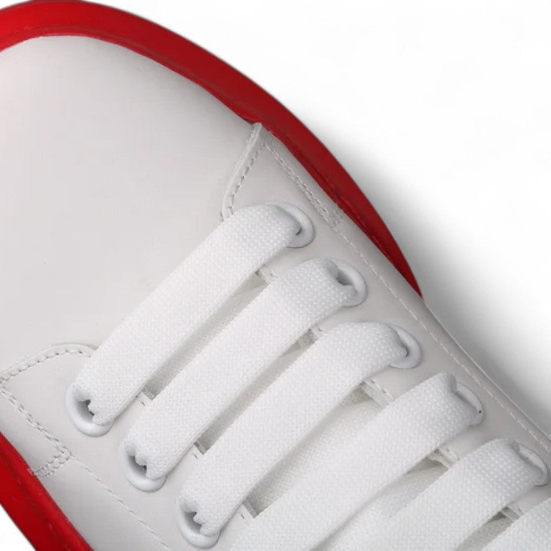Alexander McQueen Oversized Sneakers – White with Red Sole