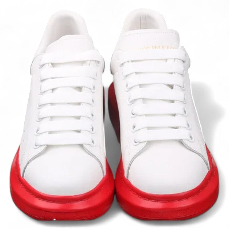Alexander McQueen Oversized Sneakers – White with Red Sole